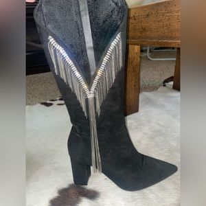 Bedazzled heel boots